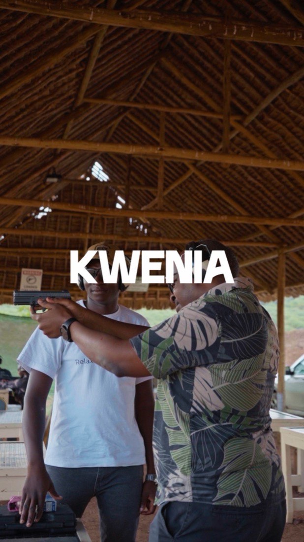 Guests being guided at the Kwenia shooting range